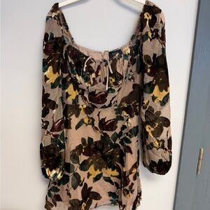 Vici Velvet Top with Floral Design